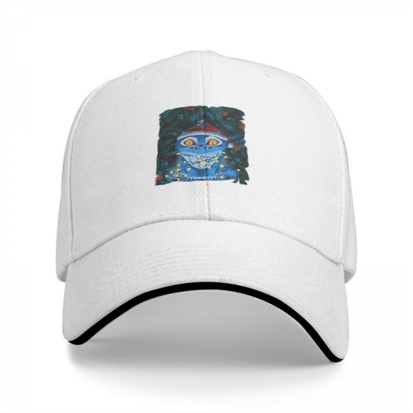 Black Baseball Cap With Christmas Cheshire Cat Print