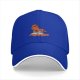 Black baseball cap with a relaxed cartoon pepper graphic and text