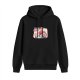 Black hoodie with cartoon friends graphic and friend ship text