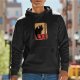 Black hoodie with vintage black dragon graphic print