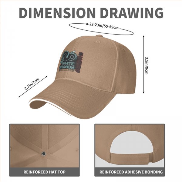 Black baseball cap with White Dragon neon style graphic print