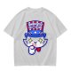 Olive T-Shirt With Patriotic Cat 'I Want You Right Meow' Print
