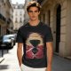 Olive T-shirt with Glitch Art Monkey D Luffy Straw Hat Print