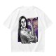 Olive T-shirt with vintage woman flexing arm graphic print