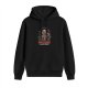 Black hoodie with skeleton holding phone and 'Overthink Forever' print