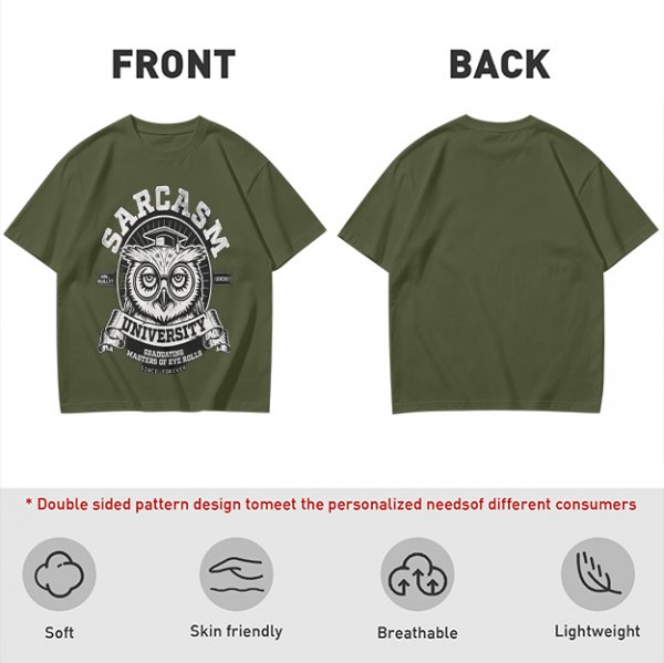 Owl Sarcasm University Masters of Eye Roll Graphic T-Shirt