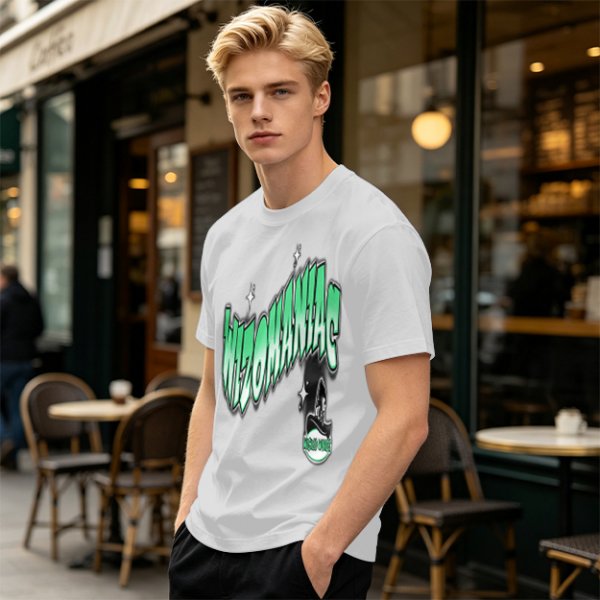 Olive Green Graphic T-Shirt with Wizomania Wizard Print