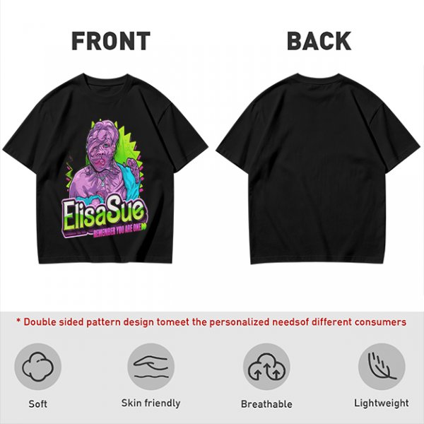 Olive Graphic T-Shirt With ElisaSue Artwork And Slogan