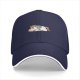 Black baseball cap with a cute lying rainbow unicorn graphic