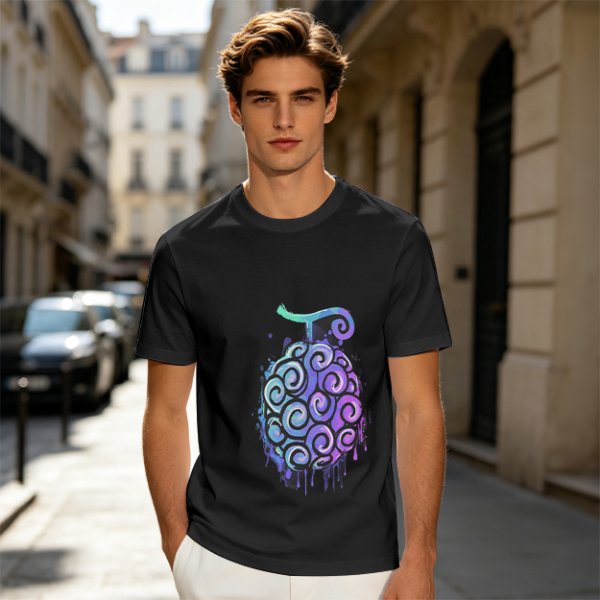 Olive T-Shirt with Devil Fruit Swirl Art Print