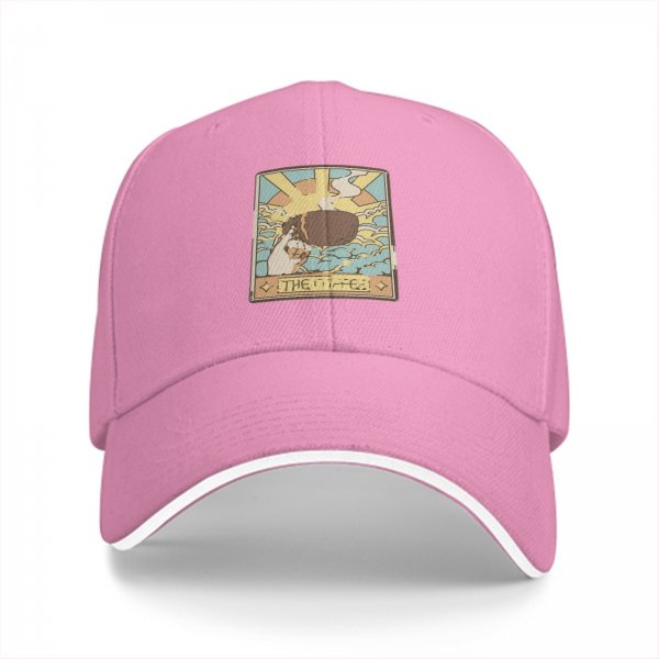 Black baseball cap with tarot card style coffee graphic