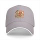 Black baseball cap with giant hot kaiju destroying city graphic