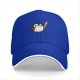 Black baseball cap with a cute penguin holding a bloodied knife print