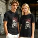 Olive Graphic T-Shirt with Skull and 'I Love My Job' Print