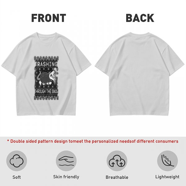 Trashing Through The Snow Christmas Rat Graphic T-Shirt
