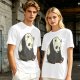 Olive T-shirt with Sad Sitting Panda Graphic Print