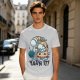 Olive T-shirt with Tangled Orange Cat Yarn It Print