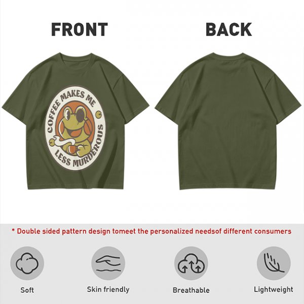 Coffee Makes Me Less Murderous Frog Graphic T-Shirt