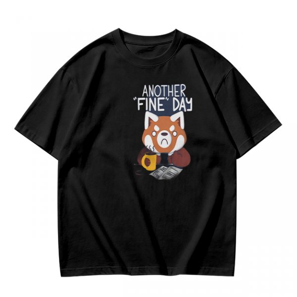 Olive T-Shirt With Another Fine Day Red Panda Coffee Print