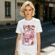 Olive T-Shirt with Strawberry Milk Carton Cat Shop Graphic