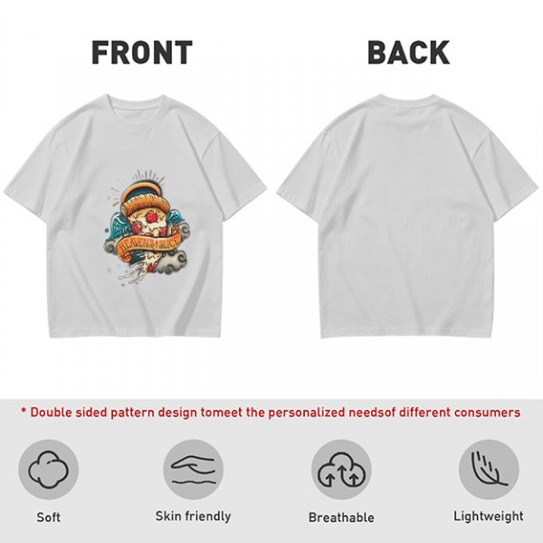 Olive T-Shirt With Angel Pizza Slice 'Heaven's Slice' Graphic