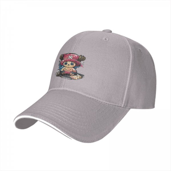 Black Baseball Cap with Cute Tony Tony Chopper Anime Print