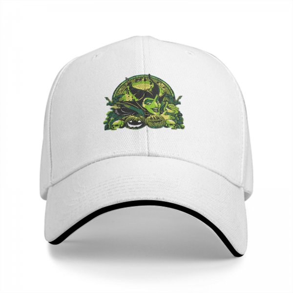 Black Baseball Cap with Maleficent Halloween Themed Print