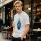 Olive Green T-Shirt With Blue Totoro Inspired Graphic Print
