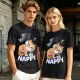 Olive T-Shirt with Don't Worry Be Nappy Sleeping Cat Graphic
