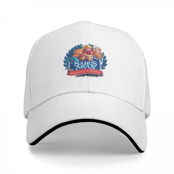 Samus Aran Bounty Lager Print Black Baseball Cap
