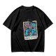 Olive t-shirt with monster polaroid print that says Normal Is Boring