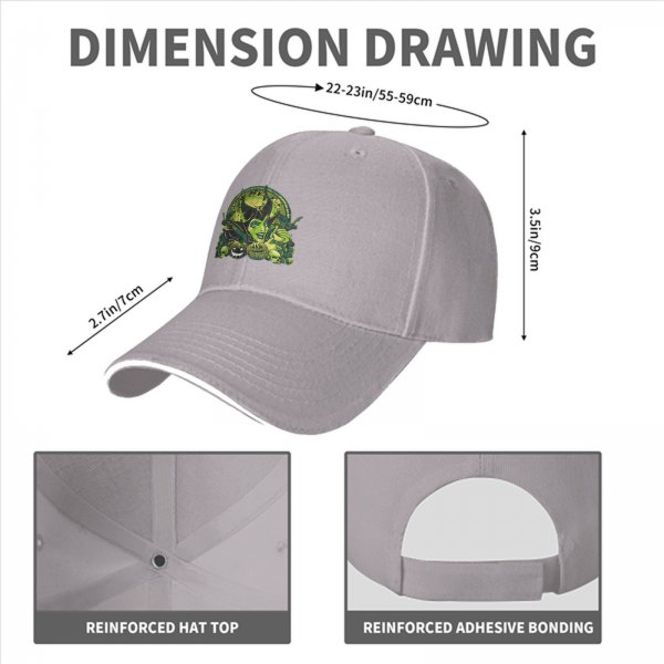 Black Baseball Cap with Maleficent Halloween Themed Print