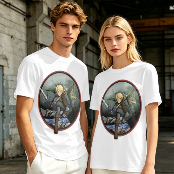 Olive Green T-Shirt With Legendary Hero Art Print