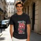 Olive T-shirt with Spider-Punk Cat Playing Guitar Graphic