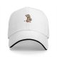 Black baseball cap with cute giraffe holding stack of books