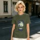 Olive T-Shirt With Skull Silhouette Print Featuring Forest Spirits