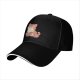 Black Baseball Cap with Cute Orange Tabby Cat Feline Fabulous Print