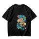Olive anime graphic t-shirt with vibrant fantasy character art