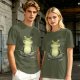 Olive T-Shirt With Meditating Frog Graphic Print