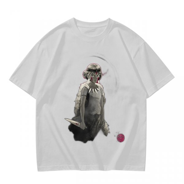 Olive T-Shirt Featuring Princess Mononoke Warrior Artwork