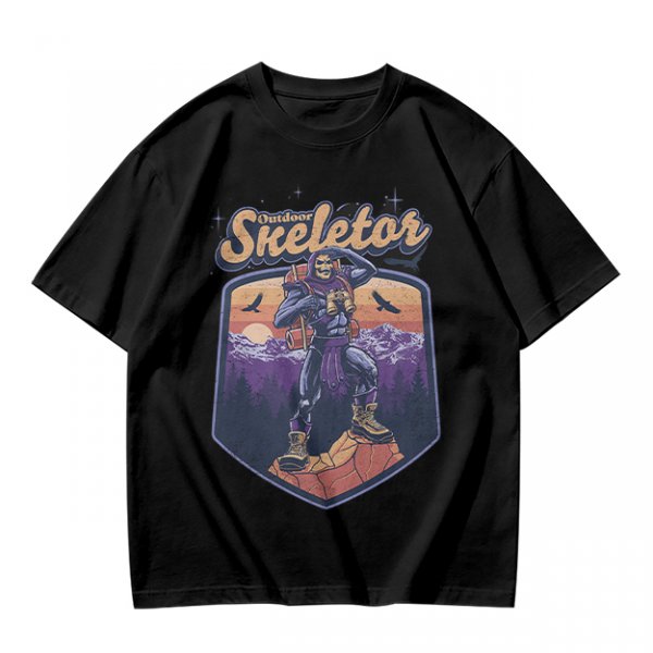 Outdoor Skeletor Hiking Graphic Olive T-Shirt