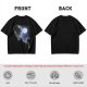 Olive Green Alien Moon Reaching Graphic T-Shirt