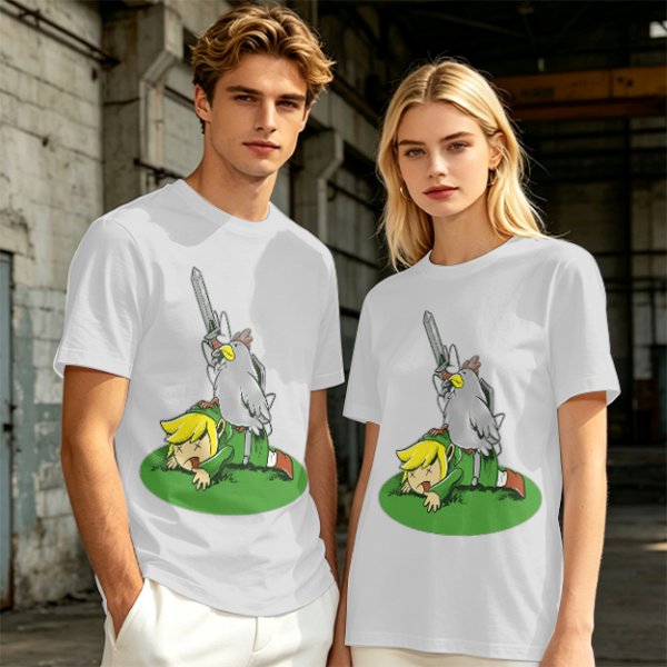 Legend of Zelda Cucco Defeats Link Graphic T-Shirt