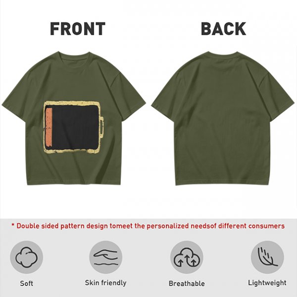 Olive Green T-Shirt With Distressed Retro TV Graphic Print