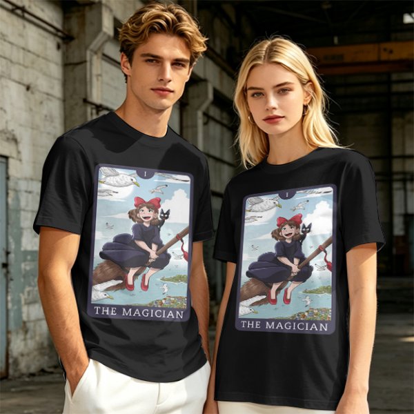 Olive T-Shirt Featuring Kiki's Delivery Service The Magician Tarot Art