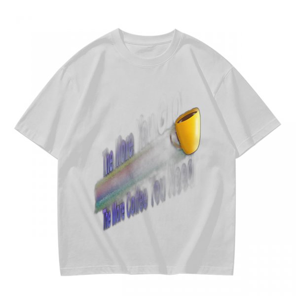 Olive Graphic T-Shirt With Coffee Mug And Rainbow Design