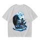 Olive T-Shirt With Dragon Rider Moonlit Fantasy Art Print