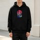 Black Hoodie With Playful Sushi Character Art Print
