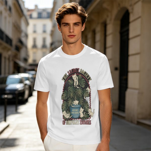 The Secret Society of Midnight Zoomies Cat Plant T-Shirt