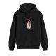 Black hoodie with ghost holding 'Haunt the Rich' protest sign